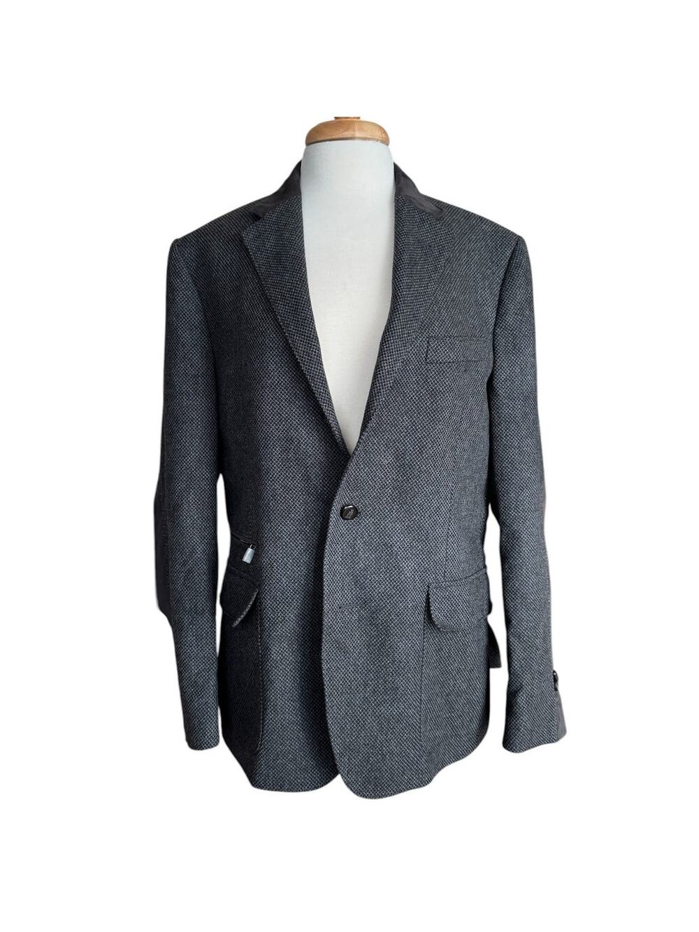 Corneliani ID 65919 Identity Wool Cashmere Sport Coat Gray Textured Blazer 52R